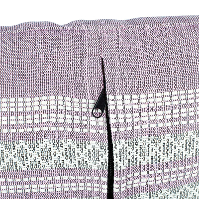 Kissenbezug aus Baumwolle - Handgewebter Kissenbezug aus pastellrosa Baumwolle aus Mexiko