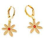 Gold plated dangle earrings, 'Blooming Flowers' - Handmade Floral Gold Plate Dangle Earrings from Mexico