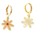 Gold plated dangle earrings, 'Blooming Flowers' - Handmade Floral Gold Plate Dangle Earrings from Mexico