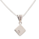 Lapis lazuli pendant necklace, 'Lapis Rhombus' - Artisan Crafted Lapis Lazuli Pendant Necklace from Mexico