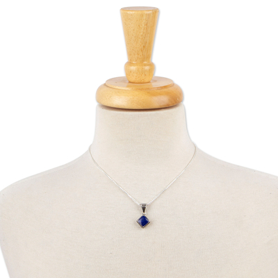 Collar con colgante de lapislázuli - Collar con colgante artesanal de lapislázuli de México