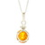 Amber pendant necklace, 'Bright Ladybug' - 925 Sterling Silver and Amber Pendant Necklace from Mexico