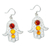 Amber dangle earrings, 'Warm Hand of Fatima' - 925 Sterling Silver and Amber Hamsa Dangle Earrings