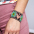 Beaded wristband bracelet, 'Deer Totem' - Multicolored Beaded Bracelet from Mexico (image 2b) thumbail