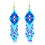 Beaded waterfall earrings, 'Sweet Cascade' - Blue Beaded Waterfall Earrings from Mexico (image 2a) thumbail