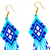 Beaded waterfall earrings, 'Sweet Cascade' - Blue Beaded Waterfall Earrings from Mexico (image 2c) thumbail