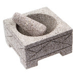 Basalt molcajete, 'Aztec Tradition' - Mexican Volcanic Basalt Stone Molcajete Mixing Bowl