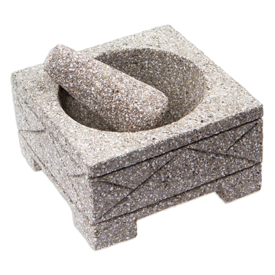 Hand Crafted Genuine Basalt Mexican Molcajete - Grand Tradition