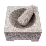 Basalt molcajete, 'Aztec Tradition' - Mexican Volcanic Basalt Stone Molcajete Mixing Bowl