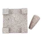 Basalt molcajete, 'Aztec Tradition' - Mexican Volcanic Basalt Stone Molcajete Mixing Bowl