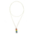 Halskette mit Anhänger aus emailliertem Sterlingsilber, „Pyramide des Stolzes“ – Halskette mit Anhänger aus Sterlingsilber mit Regenbogenakzent