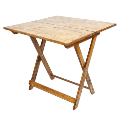 Folding Table Hand-crafted in Mexico with Oak Wood