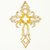 Steel wall art, 'Golden Cross' - Cross-shaped Steel Wall Art Hand-painted in Mexico (image 2) thumbail