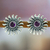 Amethyst button earrings, 'Sun in Purple' - Sun-themed Amethyst and 925 Sterling Silver Button Earrings (image 2) thumbail