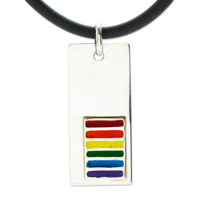 Halskette mit Anhänger aus Sterlingsilber - Unisex Sterling Silber LGBTQ-Anhänger-Halskette