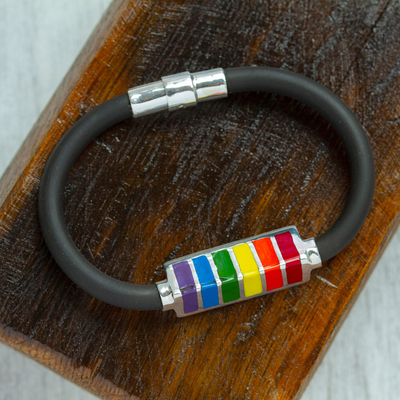 Armband mit Anhänger aus Sterlingsilber - Unisex-Armband aus Sterlingsilber mit LGBTQ-Thema