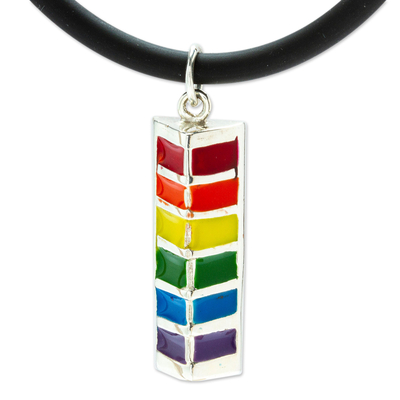 Halskette mit Anhänger aus Sterlingsilber - Unisex-Anhänger-Halskette aus Sterlingsilber mit LGBTQ-Thema