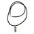 Sterling silver pendant necklace, 'Rainbow Pride' - Unisex Sterling Silver Cord LGBTQ-themed Pendant Necklace