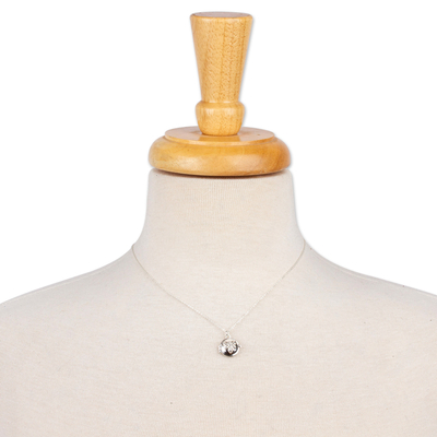 Collar con colgante de medallón de plata esterlina - Collar con colgante de medallón de plata de ley 925 de México
