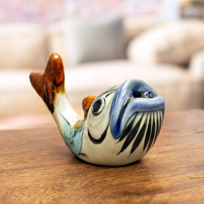 Ceramic Fish Pencil Holder Hand-Painted in Mexico - Handy Fish