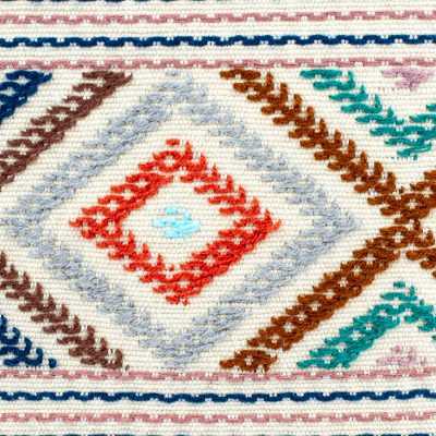 Cotton cushion cover, 'Festive Summer' - Hand Loomed Cotton Cushion Cover with Geometric Pattern