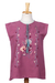 Sleeveless cotton blouse, 'Warm Paradise' - Handmade Floral Cotton Sleeveless Blouse in Red with Tassels (image 2a) thumbail