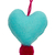 Wool felt ornament, 'Bright Floral Heart' - Hand-Embroidered Heart-Shaped Blue Wool Felt Ornament