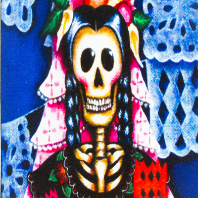 Marcador de decoupage, 'Catrina' - Marcador de decoupage tradicional mexicano con temática de Catrina