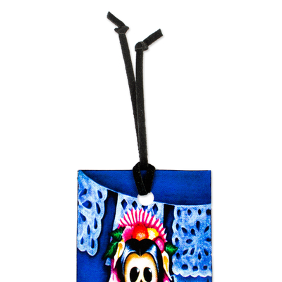Decoupage bookmark, 'Catrina' - Mexican Traditional Catrina-themed Decoupage Bookmark