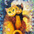 Decoupage bookmark, 'Two Cats' - Cat-themed Blue Decoupage Bookmark with Cord from Mexico (image 2c) thumbail