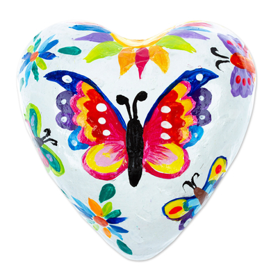 Papier mache wall decoration, 'Butterfly Passion' - Handcrafted Papier Mache Wall Decoration with Butterflies