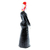 Papier mache figurine, 'Gallant Catrina in Black' - Handcrafted Papier Mache Catrina Figurine in Black