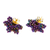 Beaded button earrings, 'Litmus Star' - Star-shaped Beaded Button Earrings Handcrafted in Mexico (image 2c) thumbail