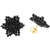 Beaded button earrings, 'Black Star' - Star-shaped Beaded Button Earrings Handcrafted in Mexico