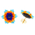 Beaded button earrings, 'Lapis Star' - Star-shaped Beaded Button Earrings Handcrafted in Mexico (image 2b) thumbail