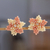Beaded button earrings, 'Bicolor Star' - Star-shaped Beaded Button Earrings Handcrafted in Mexico (image 2) thumbail