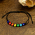 Beaded wristband bracelet, 'Floral Rainbow' - Multicolored Beaded Wristband Bracelet Handcrafted in Mexico (image 2) thumbail