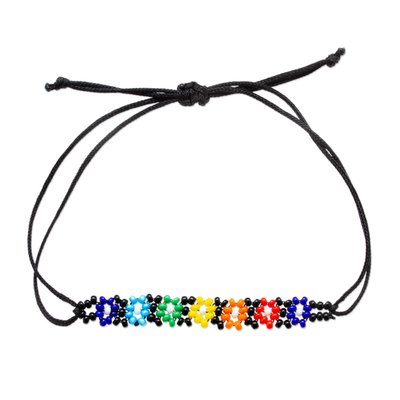 Multicolored Beaded Wristband Bracelet Handcrafted in Mexico
