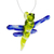 Recycled glass ornament, 'Blue Transformation' - Handblown Recycled Glass Dragonfly Ornament in Blue