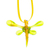 Adorno de vidrio reciclado - Adorno de libélula de vidrio reciclado soplado a mano en amarillo