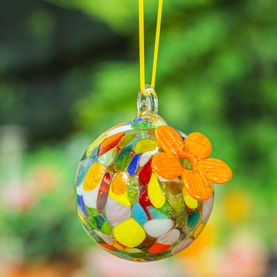 Recycled glass hummingbird feeder, Colorful Gratitude