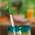 Recycled glass cocktail stirrer, 'Celebration Cactus' - Mexican Recycled Glass Cocktail Stirrer with Cactus thumbail