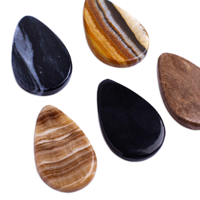 Piedras para aliviar el estrés, 'Tranquility Drop' (par) - Amuletos de piedra en forma de gota (par)