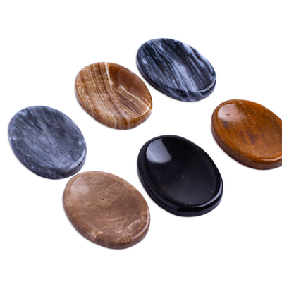 Piedras antiestrés, (par) - Piedras ovaladas artesanales (par)