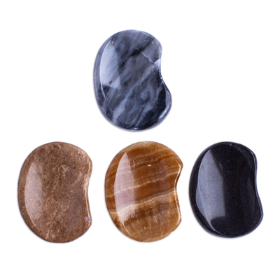 Stress-relieving stones, 'Growth Amulet' (pair) - Handcrafted Stress Relief Stones (Pair)