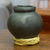 Barro negro decorative mini vase, 'Smooth Black' - Barro Negro Black Ceramic Decorative Mini Vase thumbail