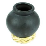 Barro negro decorative mini vase, 'Smooth Black' - Barro Negro Black Ceramic Decorative Mini Vase