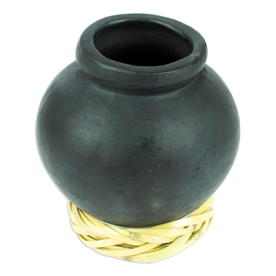 Barro Negro Black Ceramic Decorative Mini Vase