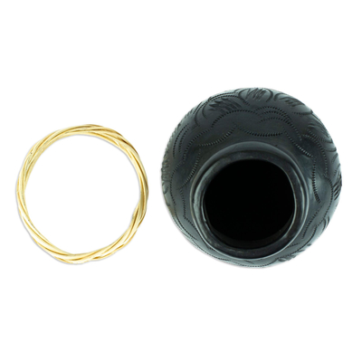 Mini florero decorativo barro negro - Mini jarrón decorativo de cerámica negra Barro negro