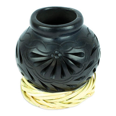 Barro Negro Black Ceramic Decorative Mini Vase